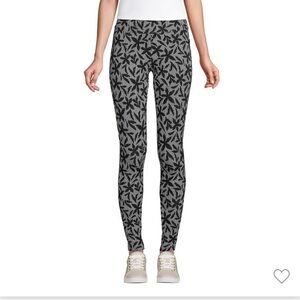Lands’ End Starfish Leggings in black stripe floral